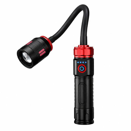 Rechargeable LED Gooseneck Work Light With Magnetic Base Zoomable Inspection Flashlight, No Batteries, S1525 Red, S1526 Blue, 1526 Red