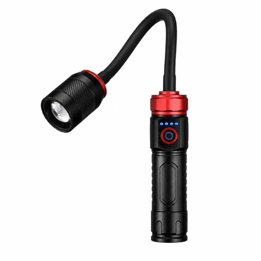 Rechargeable LED Gooseneck Work Light With Magnetic Base Zoomable Inspection Flashlight, No Batteries, S1525 Red, S1526 Blue, 1526 Red