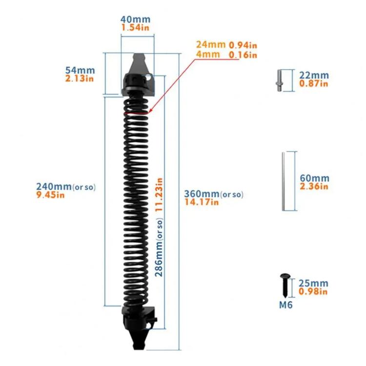 Self Closing Gate Spring Adjustable Black Door Closer Spring For Wooden Fence Yard Gates