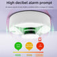 White smoke alarm with red status light and top indicator window