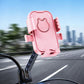 Pink cat phone mount with adjustable brackets for handlebar or mirror fit
