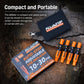 Compact tire deflator kit box with four orange auto-stop valve tools