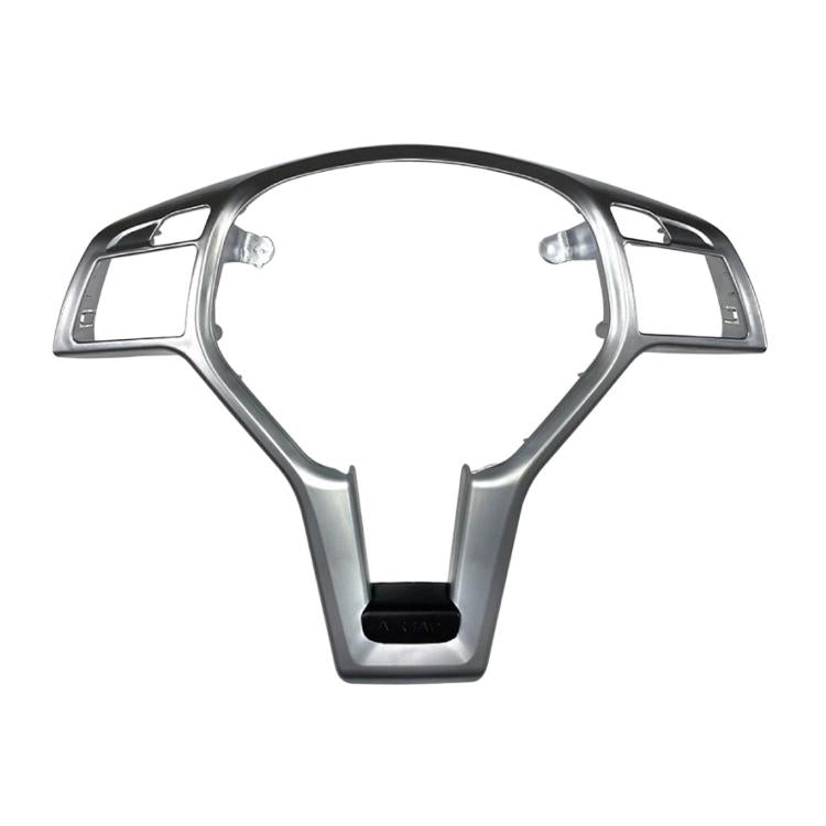Steering wheel modification decal set, silver frame with black bottom insert