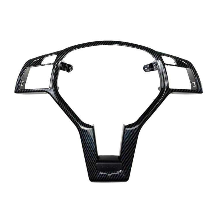 Steering wheel modification decal set, carbon fiber pattern with black bottom insert