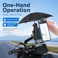 Motorcycle phone mount with sunshade umbrella canopy and smartphone in cradle