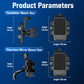 Motorcycle phone mount size chart for handlebar and rearview mirror versions