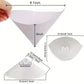Disposable paint strainer paper cone size diagram, white, about 6.1 in