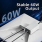 60W power adapter compact connector housing with dual-pin output cable