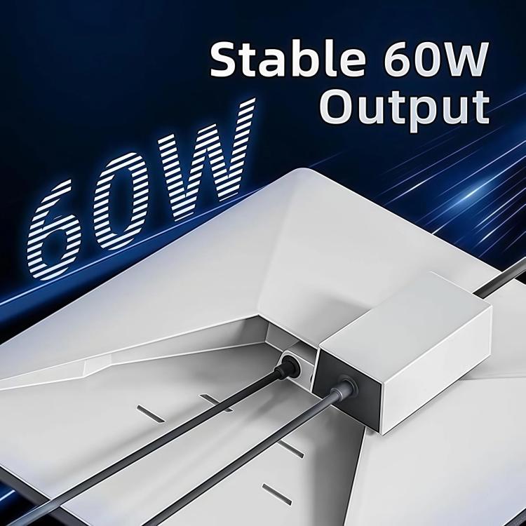 60W power adapter compact connector housing with dual-pin output cable