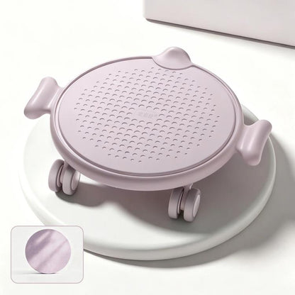 Pink 360° silent Pilates slider disc trainer with anti-slip textured pad and handles
