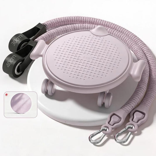 360-degree Silent Pilates Slider Disc Abdominal Core Trainer Board with Knee Pad, No Resistance Bands  Pink, No Resistance Bands Blue, With 2 Resistance Bands Pink, With 2 Resistance Bands Blue