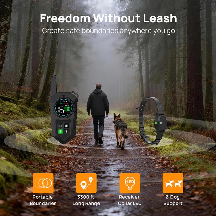 Outdoor Waterproof Smart Wireless Electronic Fence Training Collar for Dogs