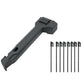 Black camping hammer with built-in storage and 8 steel tent pegs.