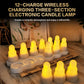 Wireless Inductive Charging LED Electronic Candle Light Christmas Ambient Decor Lamp, EU Plug, US Plug, UK Plug, AU Plug