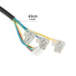 Hub motor wiring harness with multi-color leads and 43cm length label