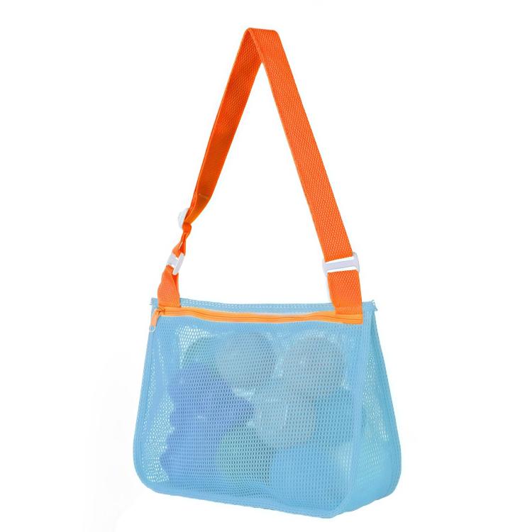 Single-Shoulder Stationery Pouch Children Mesh Foldable Thickened Mesh Beach Bag