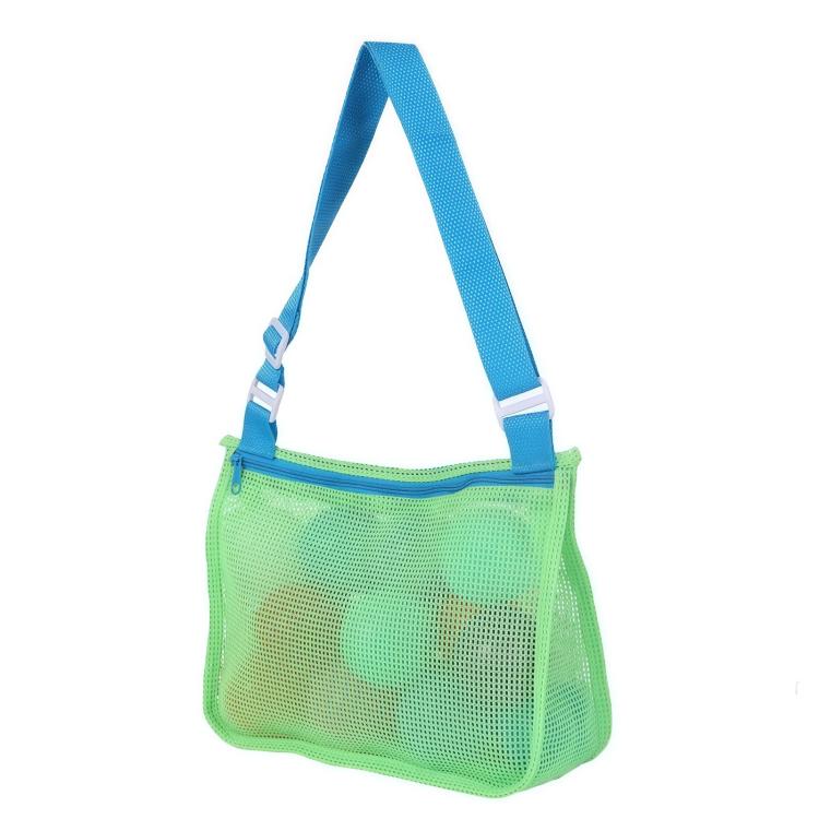 Single-Shoulder Stationery Pouch Children Mesh Foldable Thickened Mesh Beach Bag