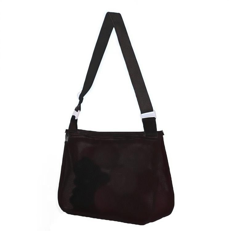 Single-Shoulder Stationery Pouch Children Mesh Foldable Thickened Mesh Beach Bag
