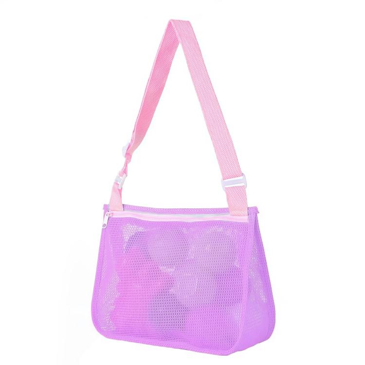 Single-Shoulder Stationery Pouch Children Mesh Foldable Thickened Mesh Beach Bag