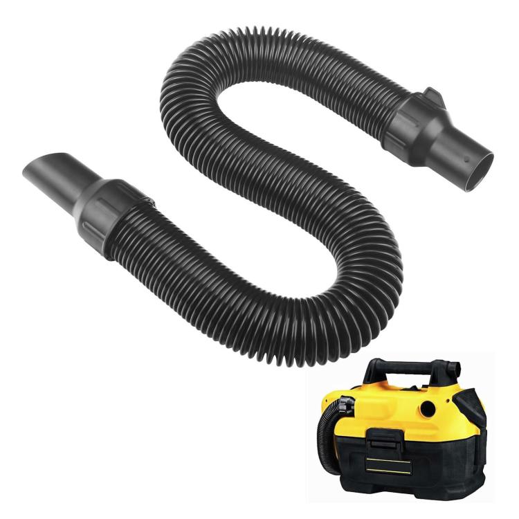 Black ribbed vacuum hose replacement with two tapered end connectors