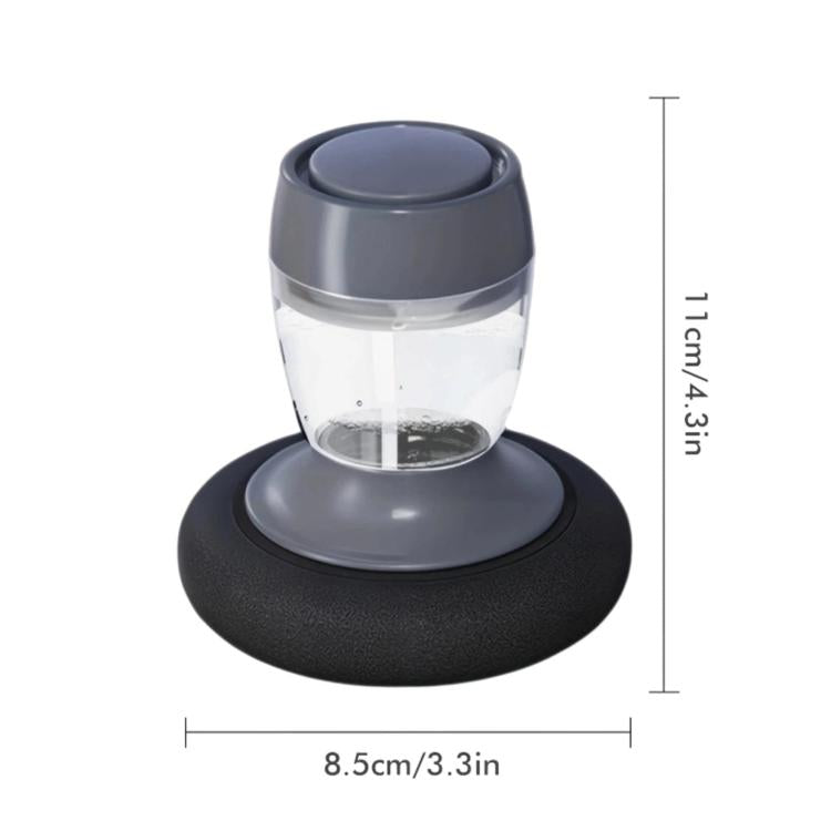 Compact car wax polisher bottle with clear reservoir and 8.5 cm base