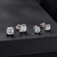 S925 Sterling Silver Small Sugar Cube Moissanite Sparkling Earrings, MSE134-S, MSE134-L
