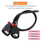 Wheel speed sensor connector pair with black wire leads and four pink heat-shrink connectors