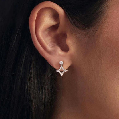 S925 Sterling Silver Detachable Moissanite Stud Earrings, MSE135