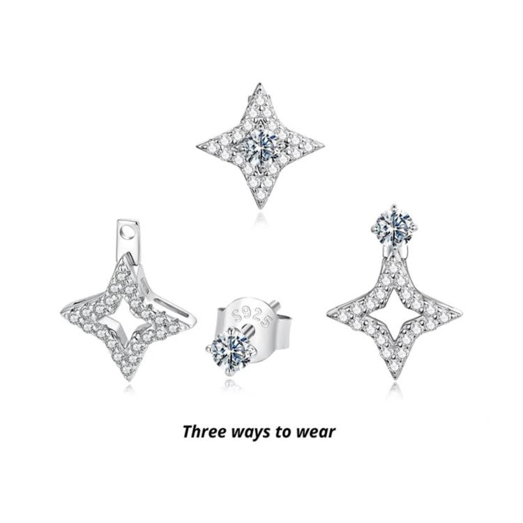 S925 Sterling Silver Detachable Moissanite Stud Earrings, MSE135