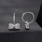 S925 Sterling Silver Sparkling Bow Moissanite Earrings, MSE137