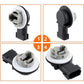 Tail light bulb socket holder with gray white socket and black housing, angled views