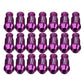 Purple M12x1.5 racing wheel nuts set of 20, anodized aluminum, hex drive