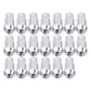 Silver M12x1.5 racing wheel nuts set of 20, anodized aluminum, hex drive