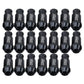 20-piece set of black M12 x 1.5 racing wheel nuts