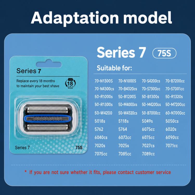75S Replacement Head For Braun Series 7 Electric Shavers Foil & Cutter Cassette Unit, 75S
