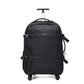 AOKING black rolling backpack with back panel straps, side handle, and 360 spinner wheels