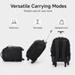 AOKING rolling backpack shown in hand-carry, pull-along, and backpack-carry positions