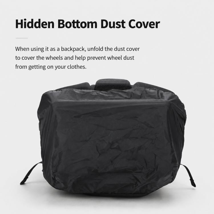 AOKING black rolling backpack with hidden bottom dust cover for wheels