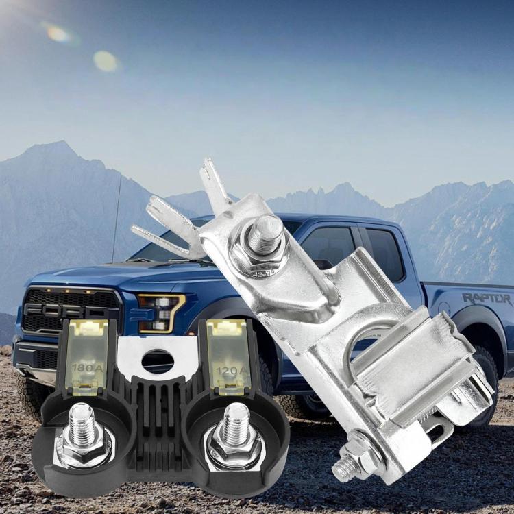 Positive battery terminal with bipolar fuse, silver metal clamp and fuse modules