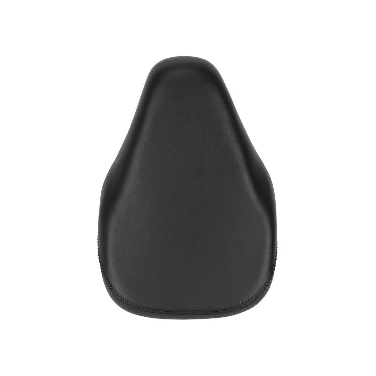 Black teardrop-style padded scooter seat cushion with smooth textured surface