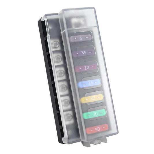 1-In-6-Out Waterproof Automotive Blade Fuse Holder, Without Lights, With Lights