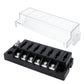Waterproof automotive blade fuse holder with clear protective cover and six fuse slots