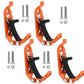 Orange roof rack fixing clamps with black straps, multiple sets with screws and nuts