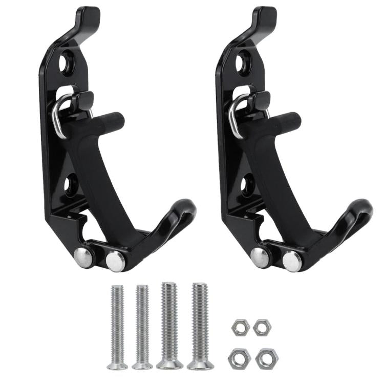 Black roof rack fixing clamp set with two mounts, screws and nuts included