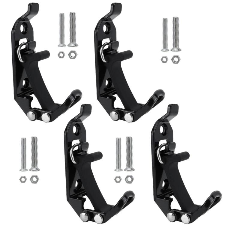 Black roof rack fixing clamps with black straps, multiple sets with screws and nuts