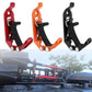 Roof rack mounting clamps in red, orange, and black with fire hose rack setup