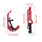 Red zinc alloy roof rack mounting clamp with black locking handle and base plate