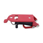 Red zinc alloy roof rack fixing clamp with black hook-style handle