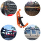 Orange zinc alloy roof rack clamp with black locking handle, multi-purpose bracket