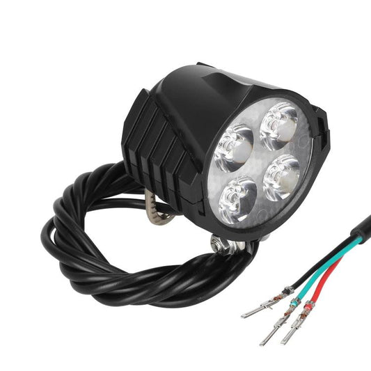 36V-48V Electric Scooter LED Headlight with Built-in Horn 4-LED High Brightness Front Head Lamp with 1.8m Cable